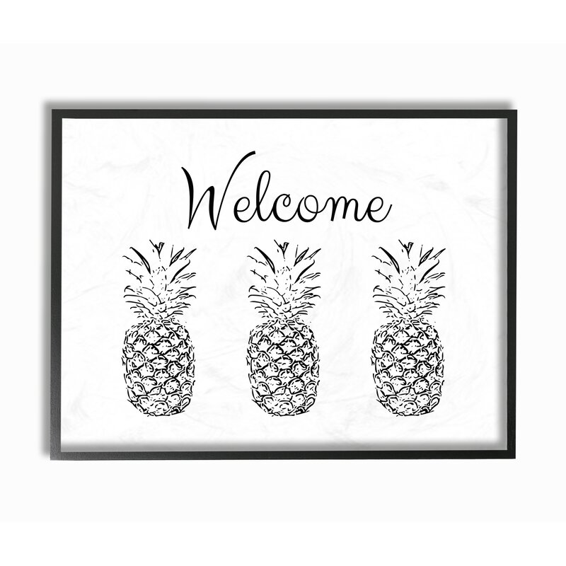 Wrought Studio Welcome Pineapple Line Drawing Print Reviews Wayfair Learn how to paint a pineapple on canvas with acrylic paint. wayfair