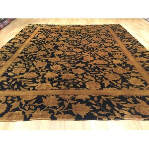 Hand-Knotted Black/Brown Area Rug