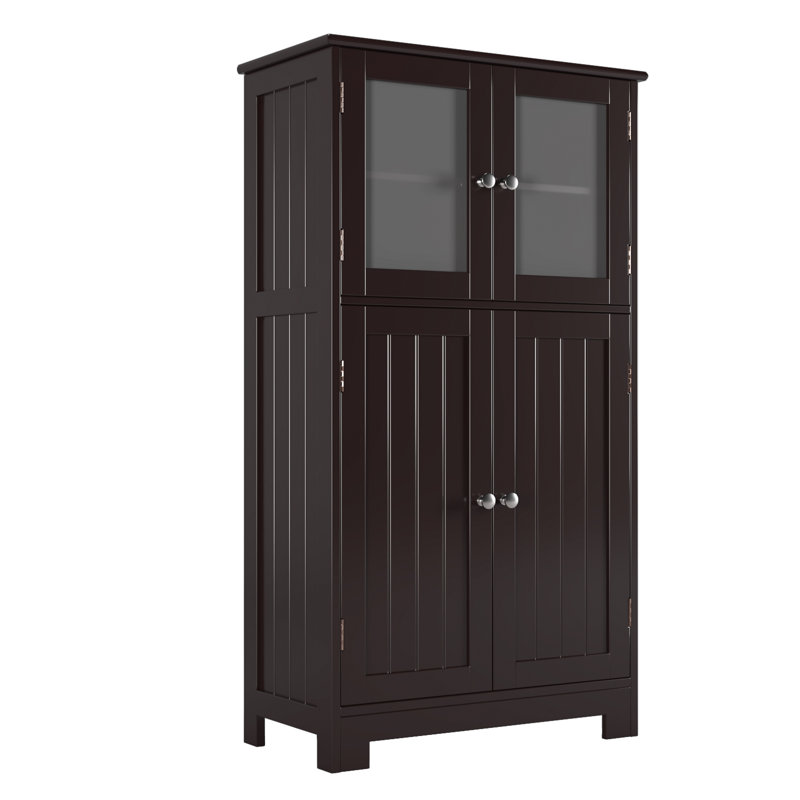 hortence freestanding bathroom linen cabinet finish: espresso