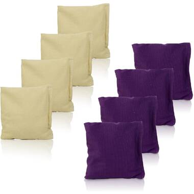 Set Of 8 Yellow and Purple Cornhole Bean Bags Top Quality FREE SHIPPING 