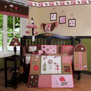 Boutique Ladybug Flower 13 Piece Crib Bedding Set