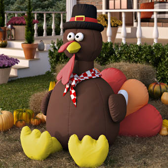 The Holiday Aisle Gobbles The Turkey Inflatable Reviews Wayfair