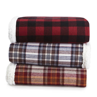 Ed Bauer Edgewood Plaid Blanket Reviews Wayfair Cabin Plaid Flannel Sherpa Throw
