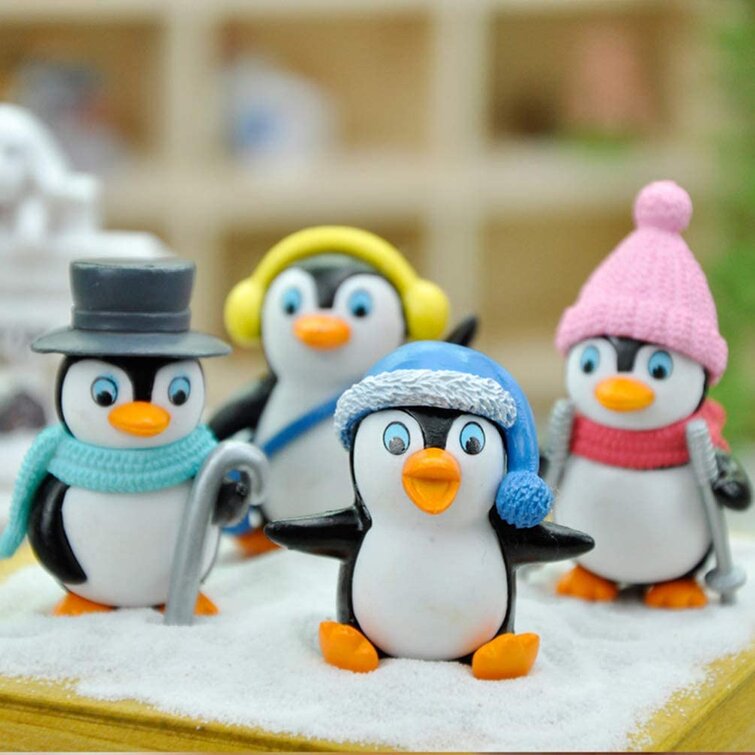 Ornament Micro Landscape Penguin Figurine Home Decor Miniature Animal Christmas 