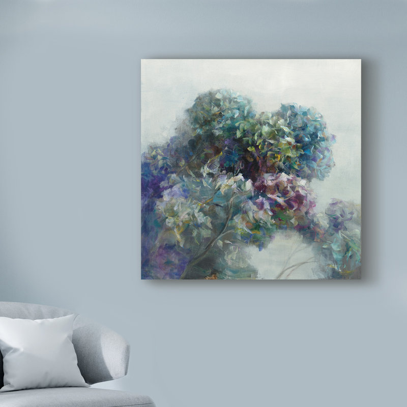 Charlton Home Abstract Hydrangea Acrylic Painting Print On
