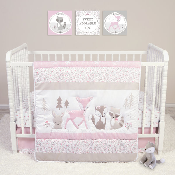 pink and blue crib bedding