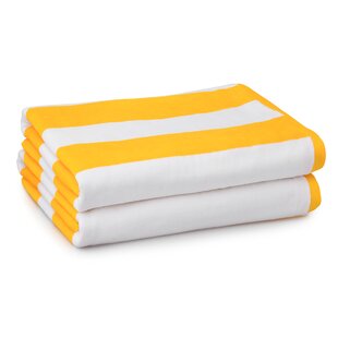 yellow striped bath towels