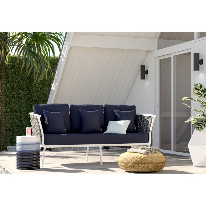 Rossville Outdoor Patio Sofa With Cushions Reviews Allmodern