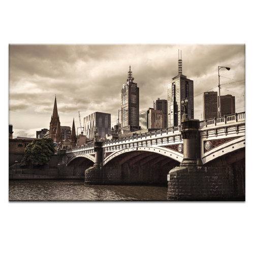 'Princess Bridge' by Andrew Paranavitana Photographic Print on Wrapped Canvas East Urban Home Size: 51cm H x 76cm W x 3.8cm D