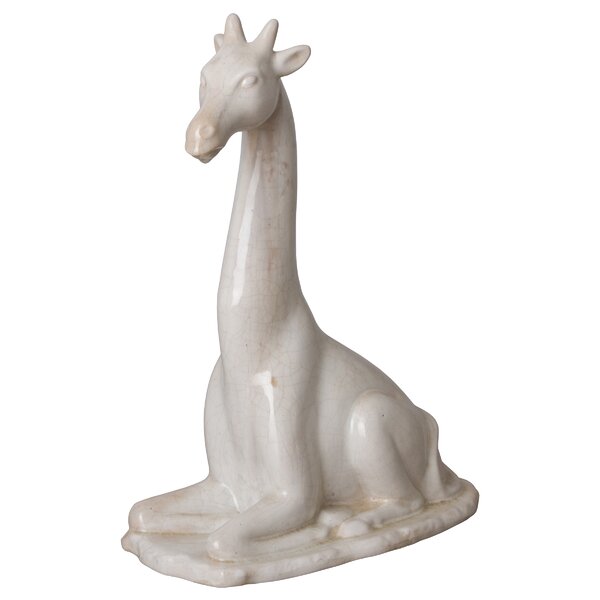 Wade Seated Giraffe Light Brown Glossy Glaze Miniature Ceramic Figurine
