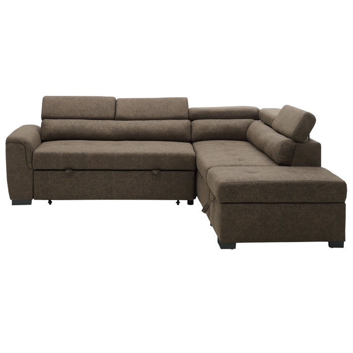 Kegan Leather Right Hand Facing Sleeper Sectional With Storage Ottoman Kegan Leather Right Hand Facing Sleeper Sectional With Storage Ottoman