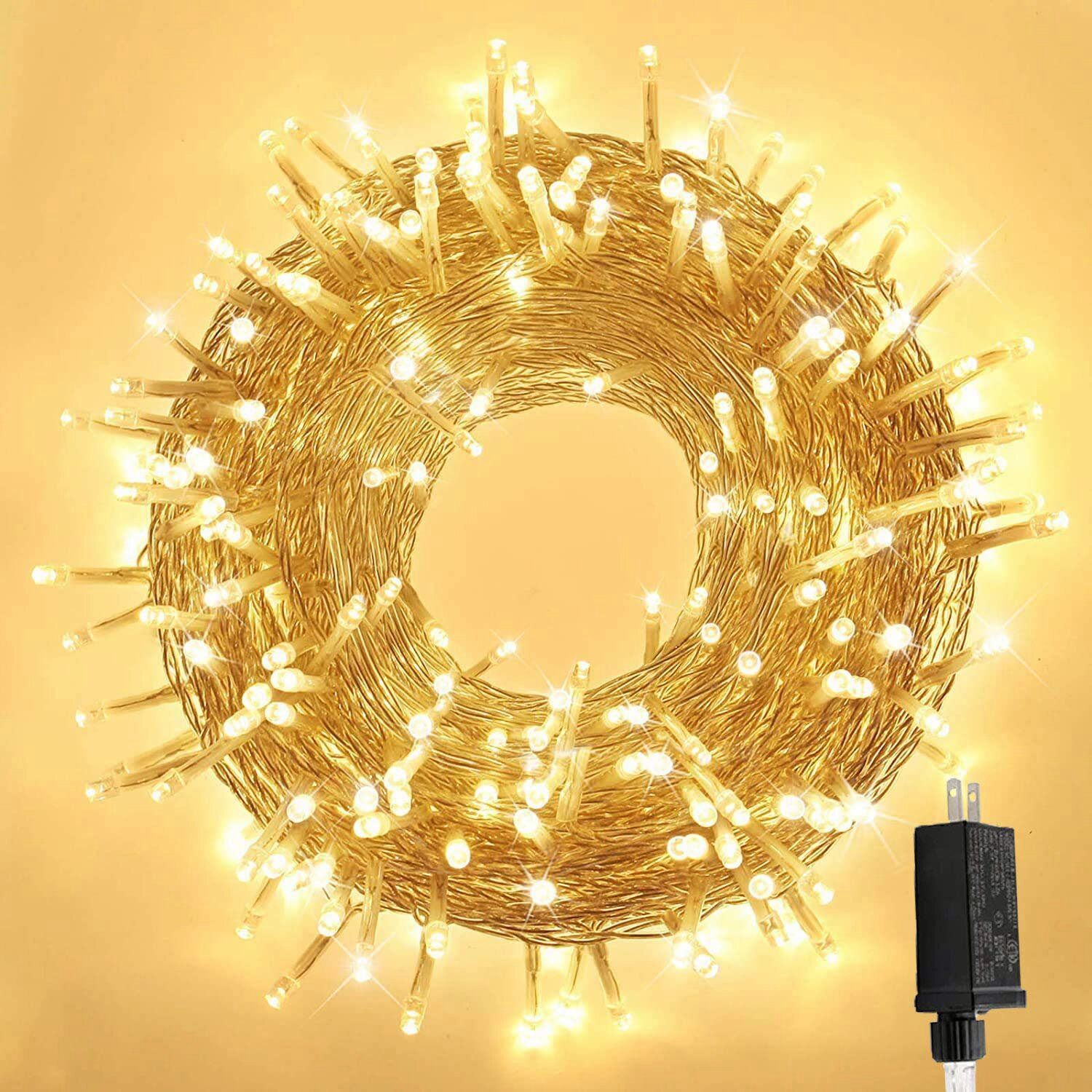 200 Fairy String Lights Warm White 65.6 ft Copper Wire Plug-In Party or Wedding 