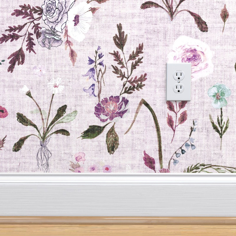 Bungalow Rose Tregre Floral Removable Peel And Stick Wallpaper