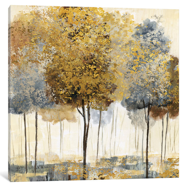 Red Barrel Studio Metallic Forest I Painting Print On Wrapped