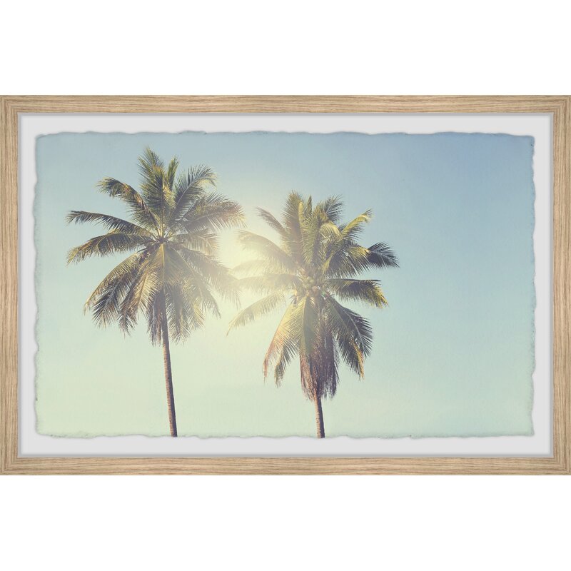 East Urban Home 'Palm Tree Sunshine' Picture Frame Photograph Print on ...