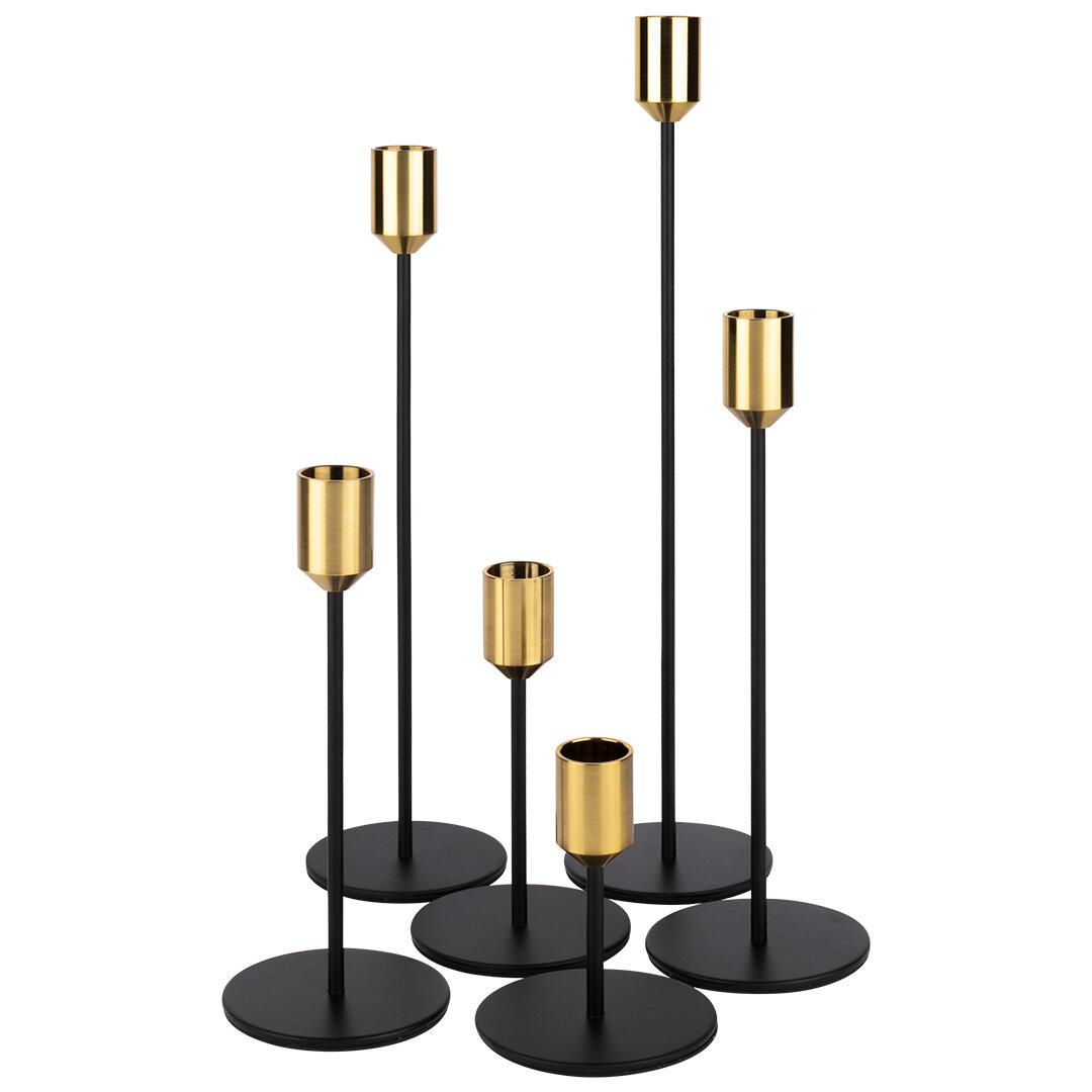 Set of two minimal design candlesticks