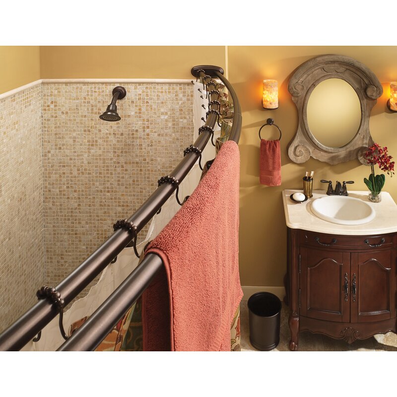 double shower rods curved