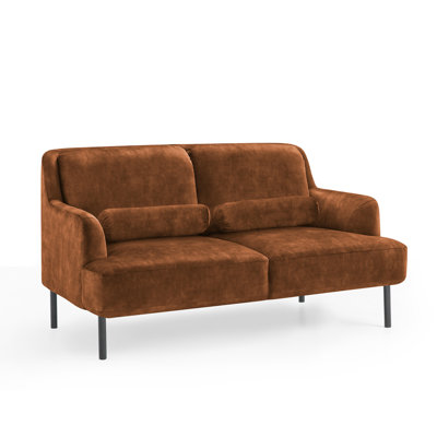 LOVESEAT Wooster V2 2Seater Everly Quinn Fabric Caramel Velvet