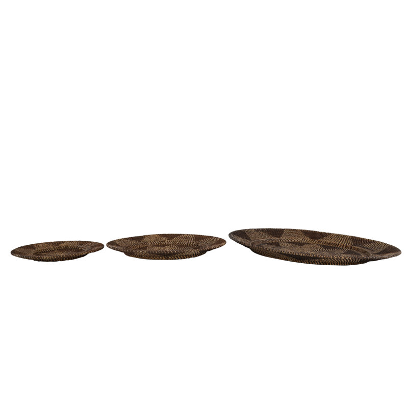 3 Piece Round Wicker Basket Trays Wall Decor Set Joss Main