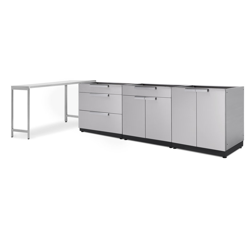Newage Products Outdoor Kitchen Stainless Steel 4 Piece Modular Cabinet Set Wayfair