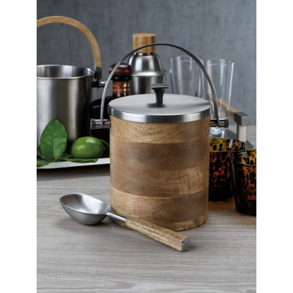 wooden ice bucket with lid