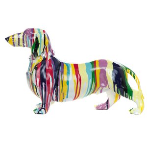 Graffiti Dachshund Dog Figurine