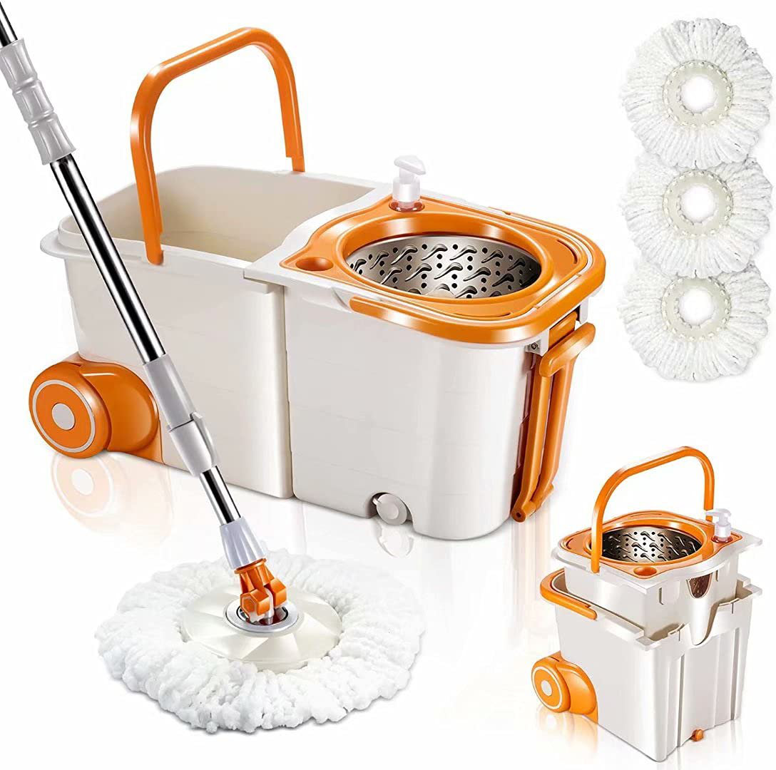 360° Spin Mop and Bucket for Floor Cleaning Mops and Bucket System with