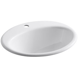 Farmington Metal Oval Drop-In Bathroom Sink with Overflow