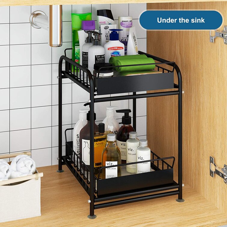 Under Kitchen Sink Shelf Storage Bathroom Cupboard Rack Cabinet Organiser Holder