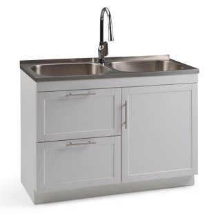 Laundry Cabinets Utility Sinks Wayfair Bothell 46 X 20 Freestanding Laundry Sink With Faucet