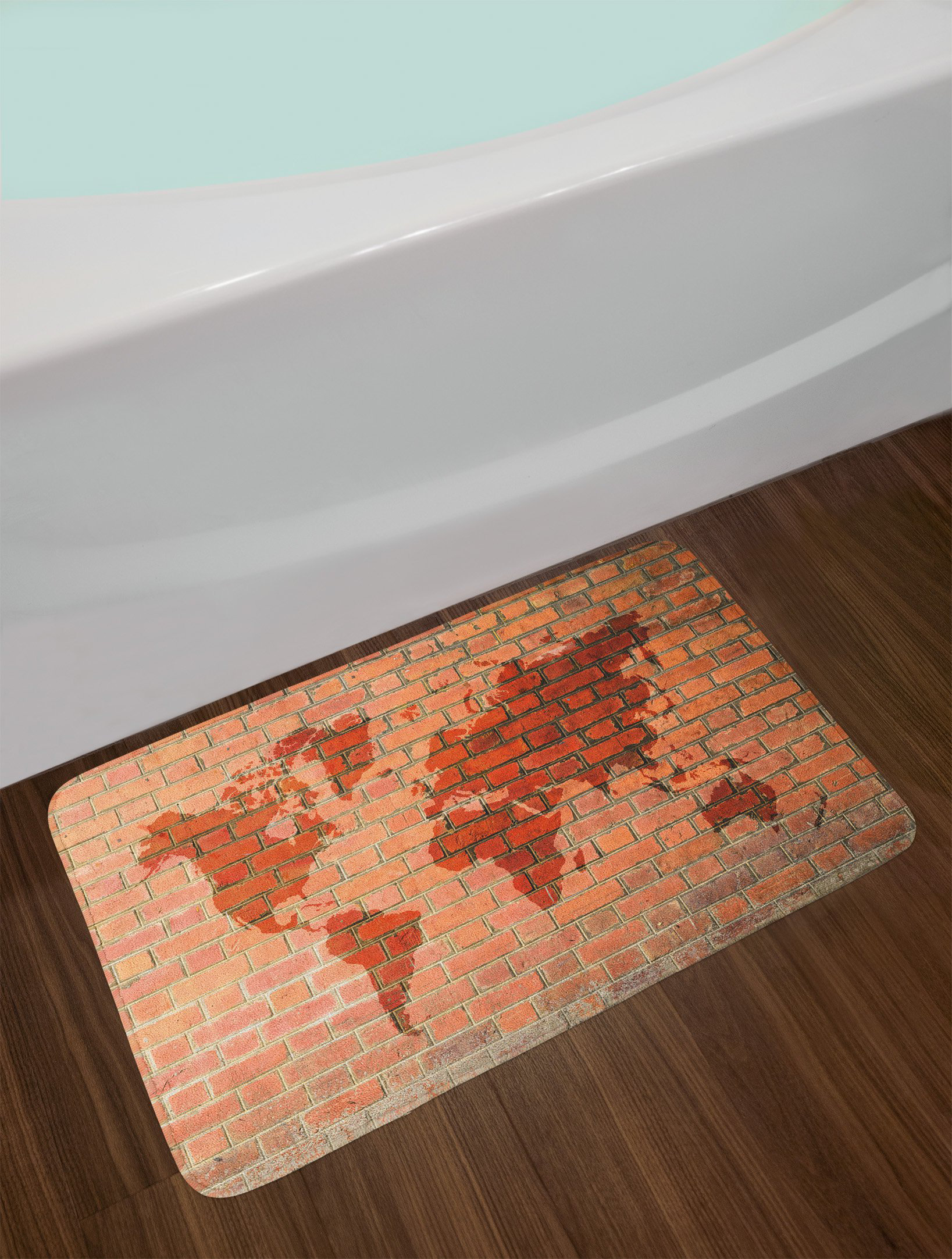 Orange Brick Wall Bath Rug Orange Brick Wall Bath Rug