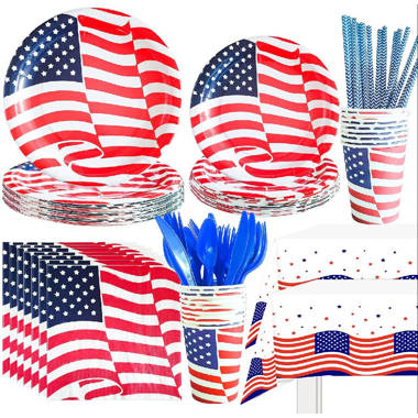 Patriotic Disposable Trays 6 Piece 4th of July Decoration 