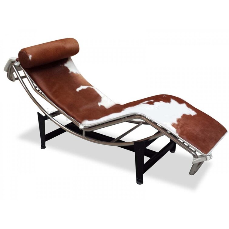 cowhide chaise lounge chair