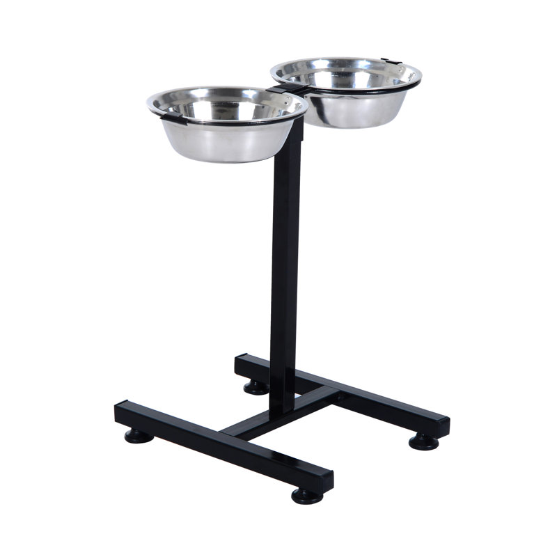 Pawhut Adjustable Height Stainless Steel Heavy Duty Double