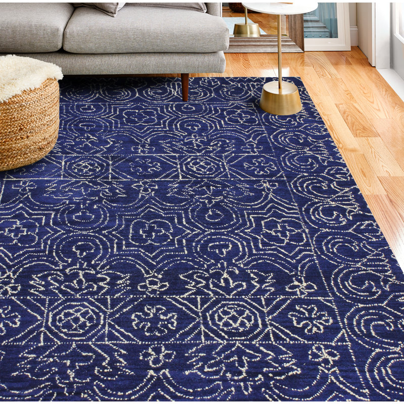 Birch Lane™ Evers Hand-Tufted Wool Navy Area Rug & Reviews | Wayfair