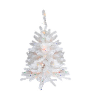 Mini Tree Set Christmas Trees You Ll Love Wayfair 1 5 Snow White Pine Artificial Christmas Tree With 30 Multi Colored Lights Stand