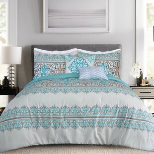 Tache 3-5 PC Cream Blue Tan Super Soft Plush Velvet Waves Quilt Bedspread Set 