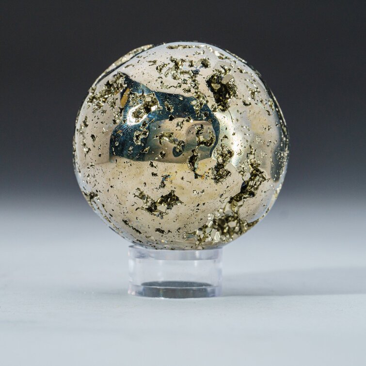 Handmade India Pyrite Gemstone Sphere 35-45mm QTY-1 SPH48DG 