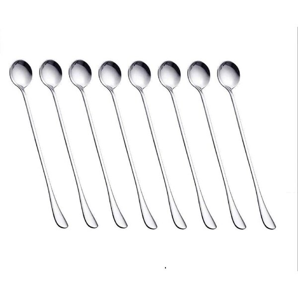 Iced Tea Spoons Dover Shiny Set of 8 Stainless Flatware New Tall Drink teaspoons 