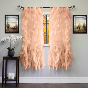 Solid Semi-Sheer Rod Pocket Single Curtain Panel