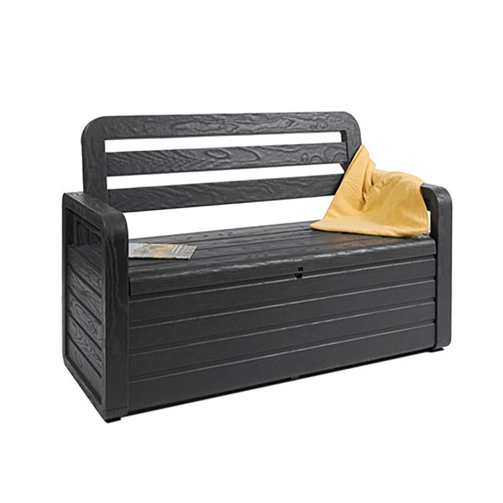 black deck storage bench