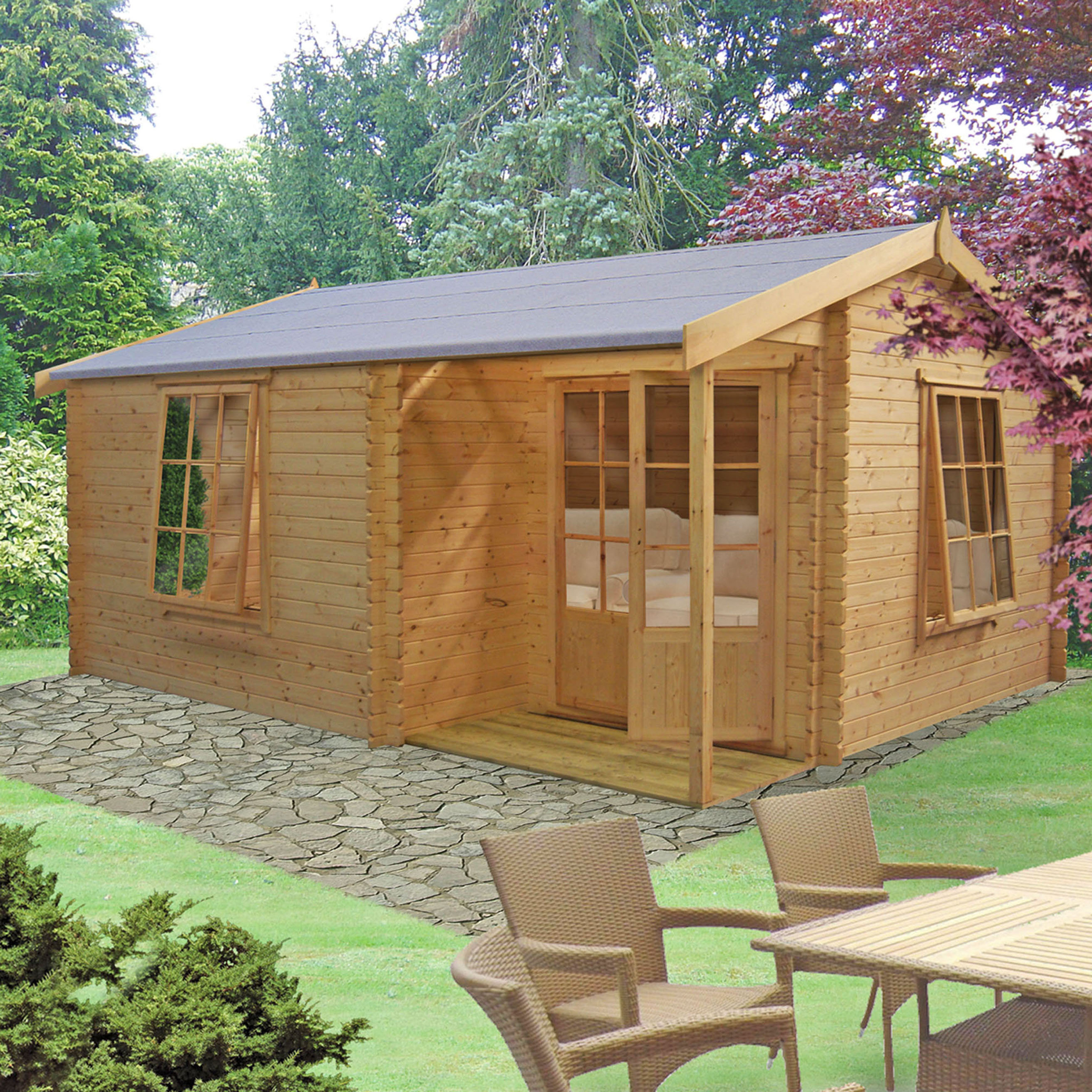 Sol 72 Outdoor Caratunk 16 X 12 Ft Tongue And Groove Log Cabin