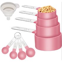Set Of 4 Pink Collapsible Measuring Cups Pink Kitchen