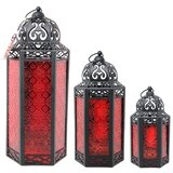 tall red candle holders