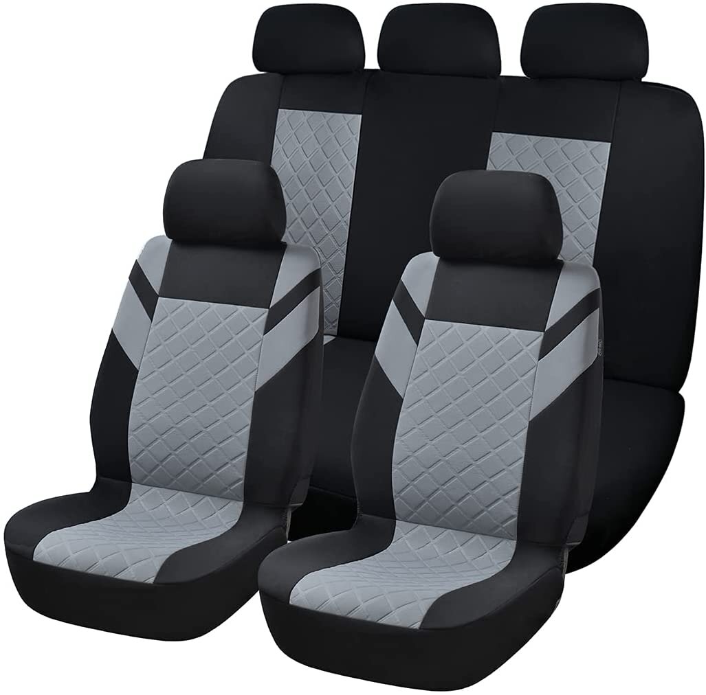 9PCS PU Leather Car Seat Cover Breathable Protector Cushion Universal Full Set