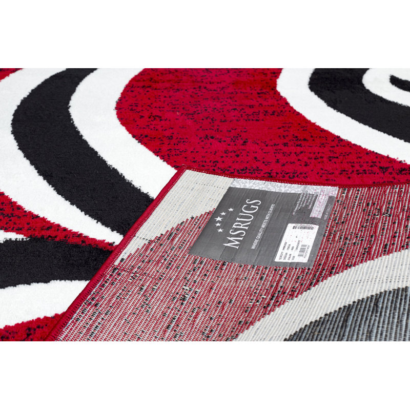Ebern Designs Collingwood Red Black White Area Rug Reviews Wayfair Collingwood Red Black White Area Rug