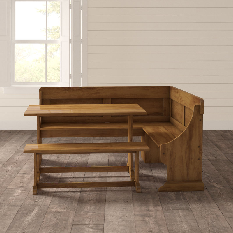 Rockport 3 Piece Solid Wood Breakfast Nook Dining Set & Reviews