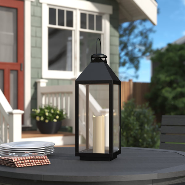 Exterior House Porch Patio Landscape Lamp Textured Glass Die Cast Aluminum Column Lighting Fixture 60W Max Belief Rebirth 2-Pack 1-Light Outdoor Deck Lantern Black Finish 