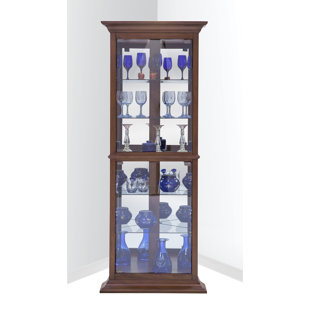 Go to store & view more images Gladstone Lighted Corner Curio Cabinet by Darby Home Co