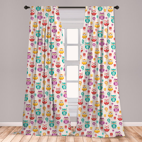 Lively Colorful Curtains 2 Panel Set Decoration 5 Sizes Window